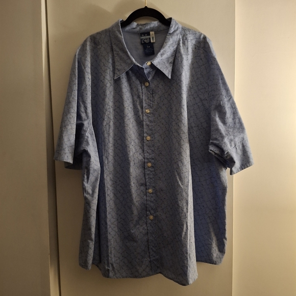 Venezia Jeans Men's Casual Blue Patterned Button-Down Shirt - Picture 1 of 8